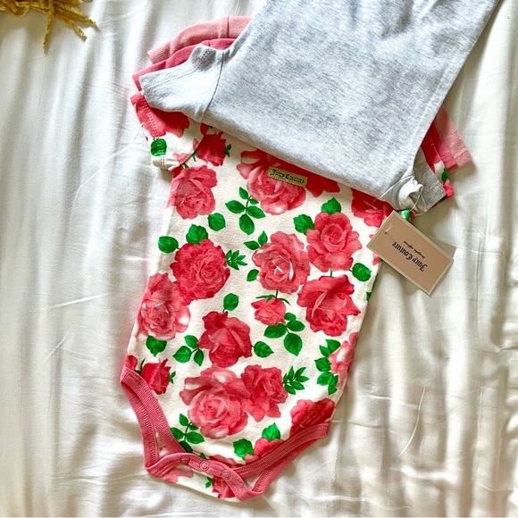NWT Girls JUICY COUTURE 4-pack Onesies, 12M - Picture 2 of 4